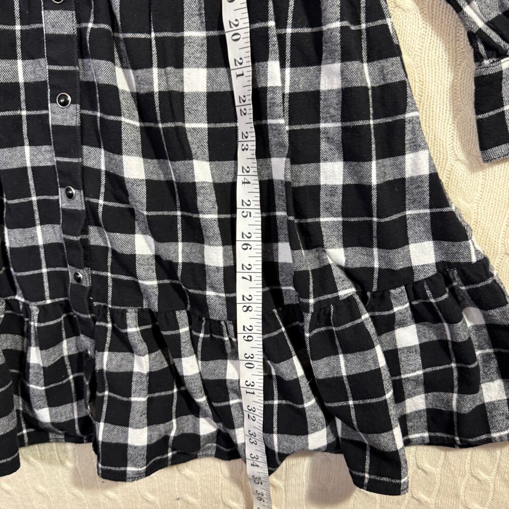 Kate Spade Rustic Buffalo Plaid Pearl Snap Flannel Winter Ruffle Dress S No Belt - Picture 3 of 9
